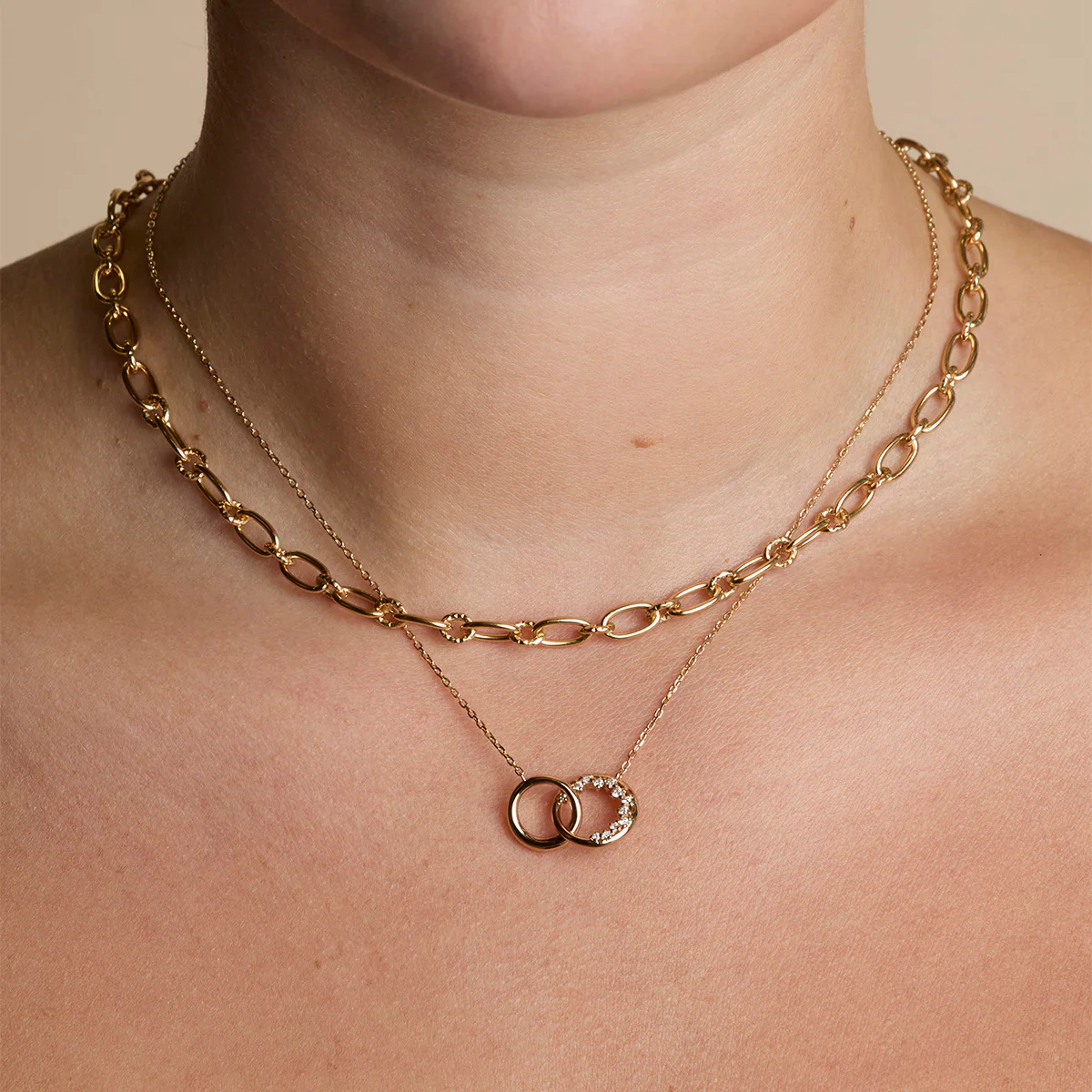 Orbit Crystal Pendant Necklace in Gold - Image 3