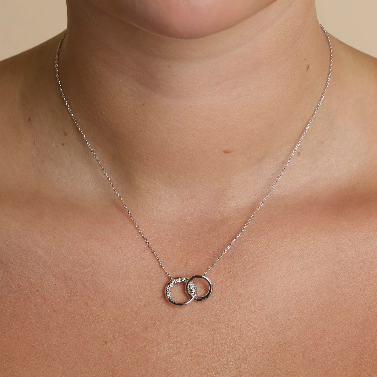 Orbit Crystal Pendant Necklace in Silver - Image 2