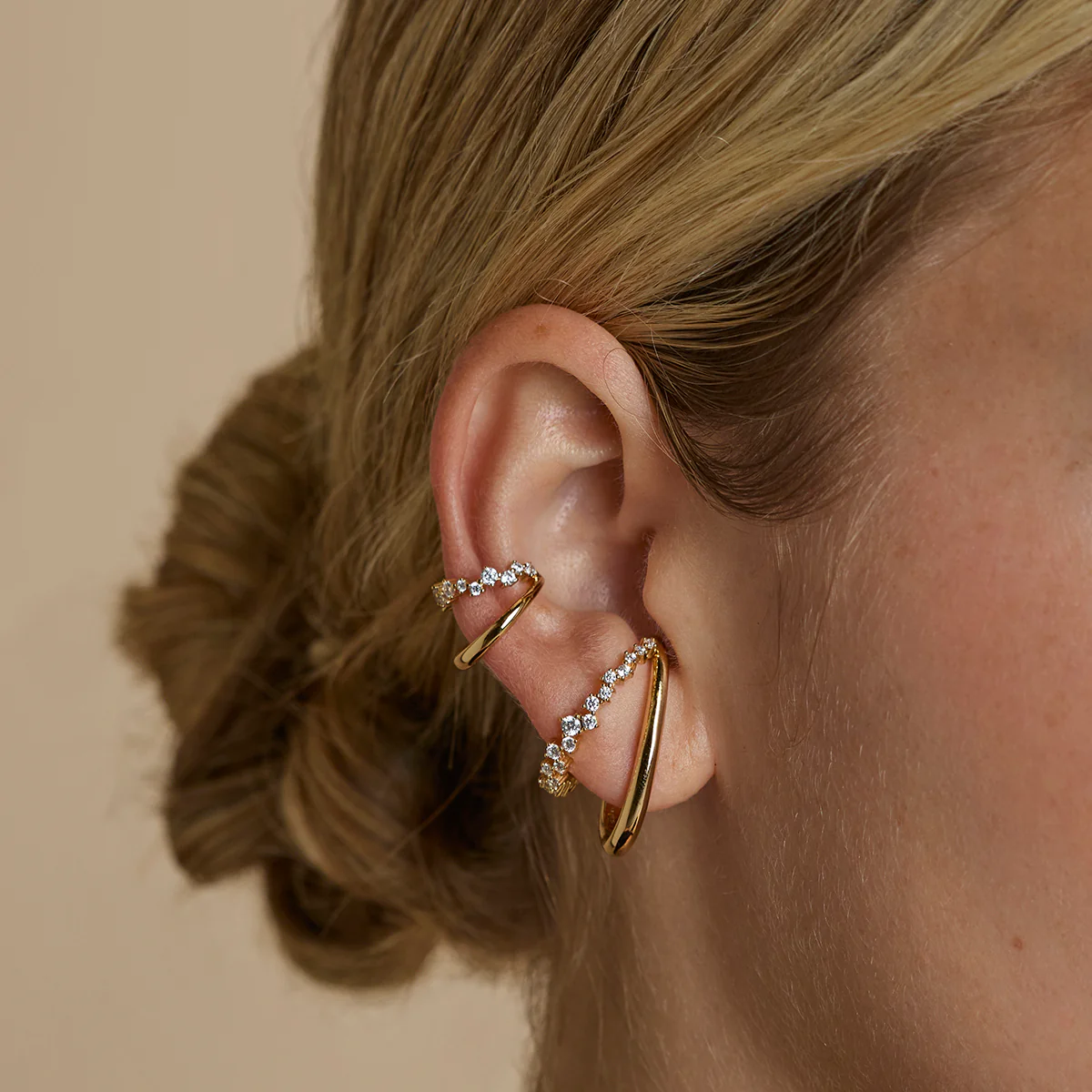 Orbit Crystal Studs in Gold - Image 3