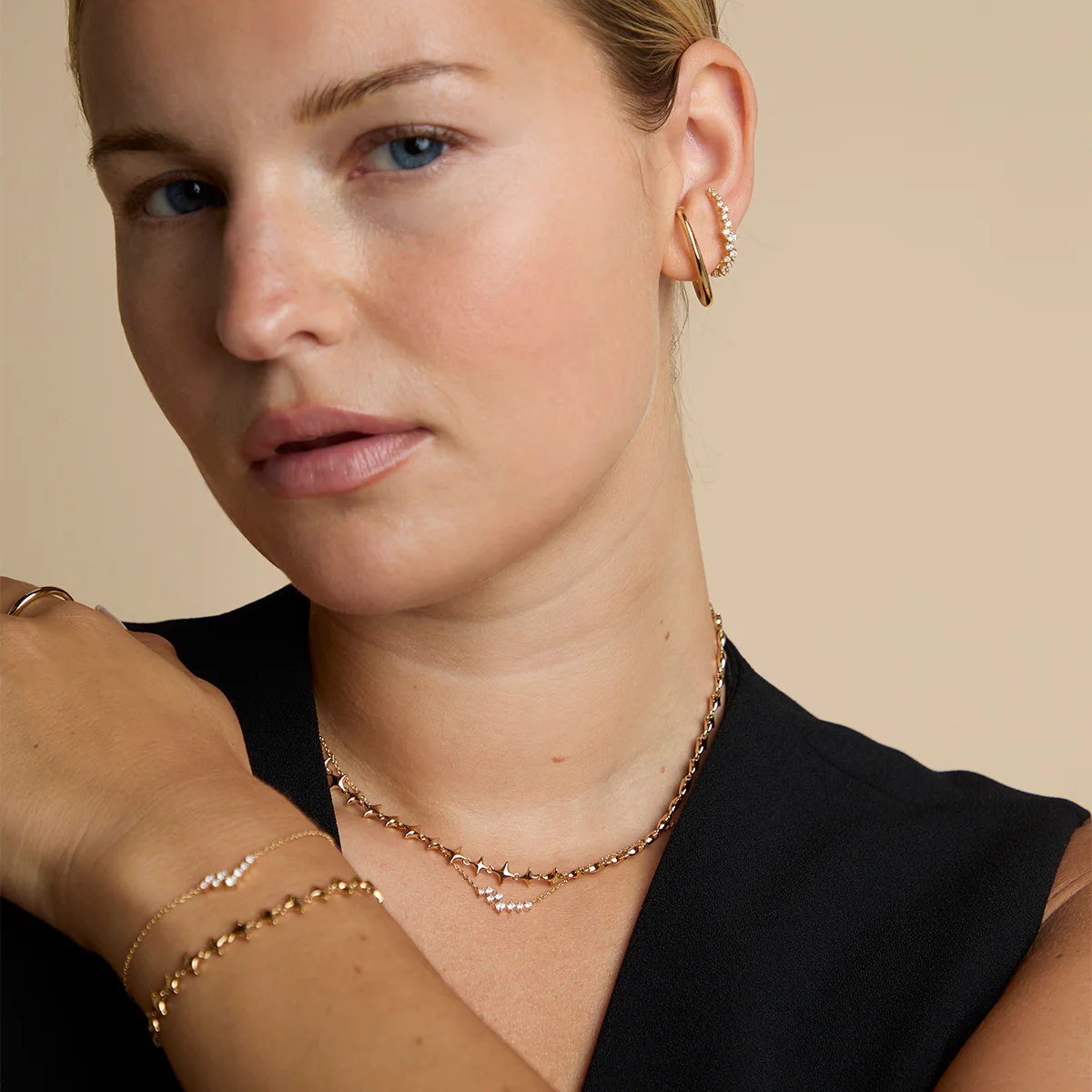 Orbit Crystal Studs in Gold - Image 5