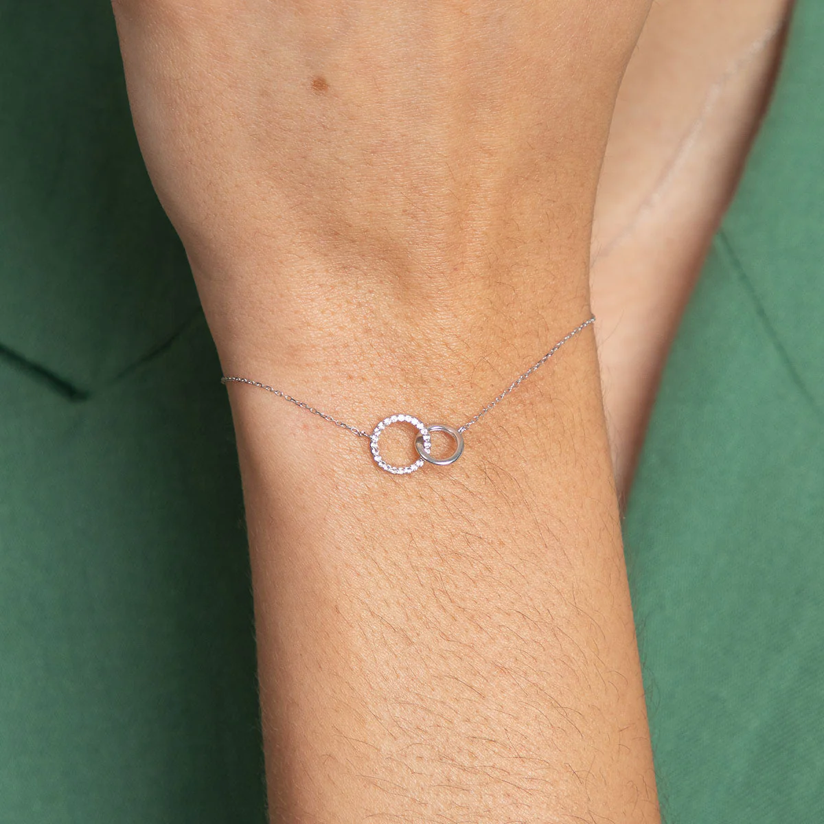 Orbit Topaz Bracelet in Solid White Gold - Image 2