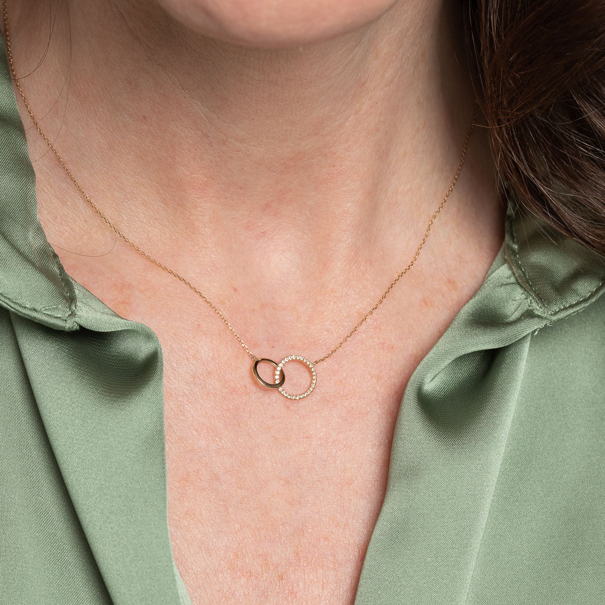 Orbit Topaz Necklace in Solid Gold - Image 2