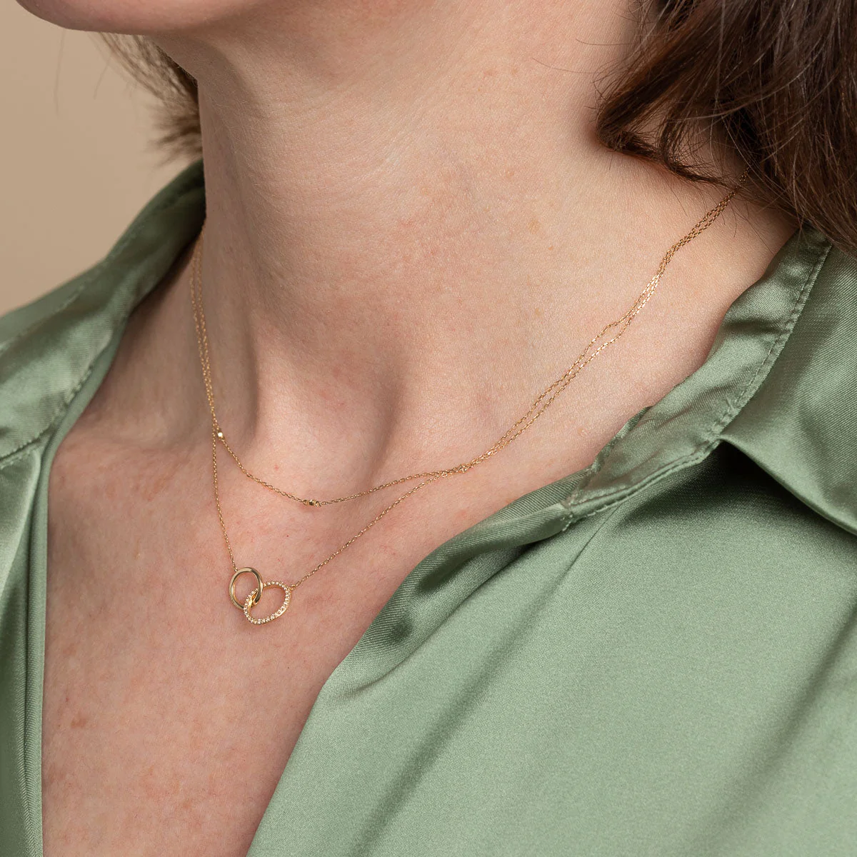 Orbit Topaz Necklace in Solid Gold - Image 3