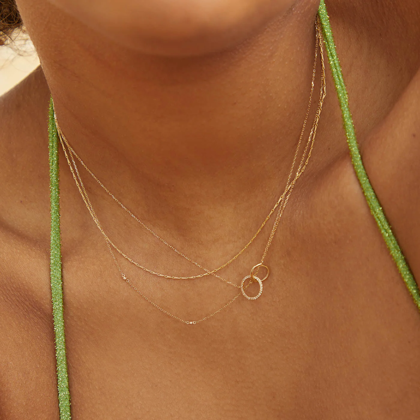 Orbit Topaz Necklace in Solid Gold - Image 6