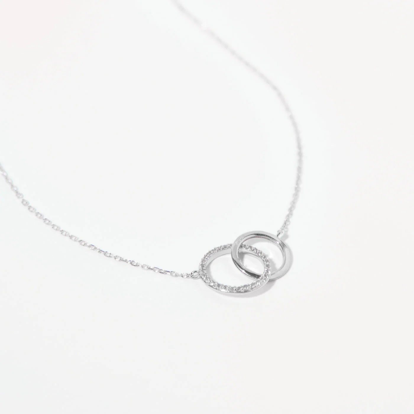 Orbit Topaz Necklace in Solid White Gold - Image 4