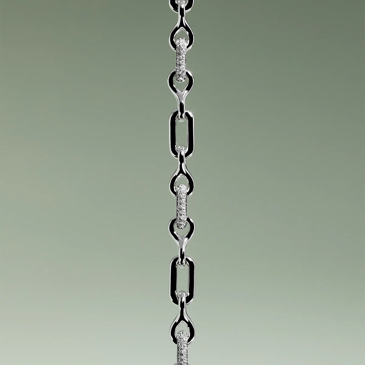 Pavé Chain Link Bracelet in Silver - Image 4