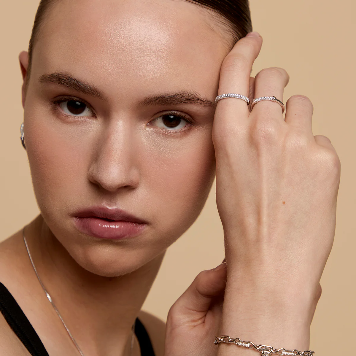 Pavé Essential Band Ring in Silver - Image 3