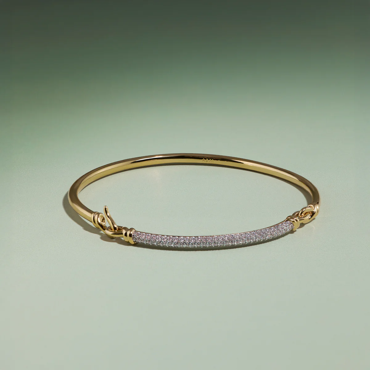 Pavé Knot Bangle in Gold - Image 4