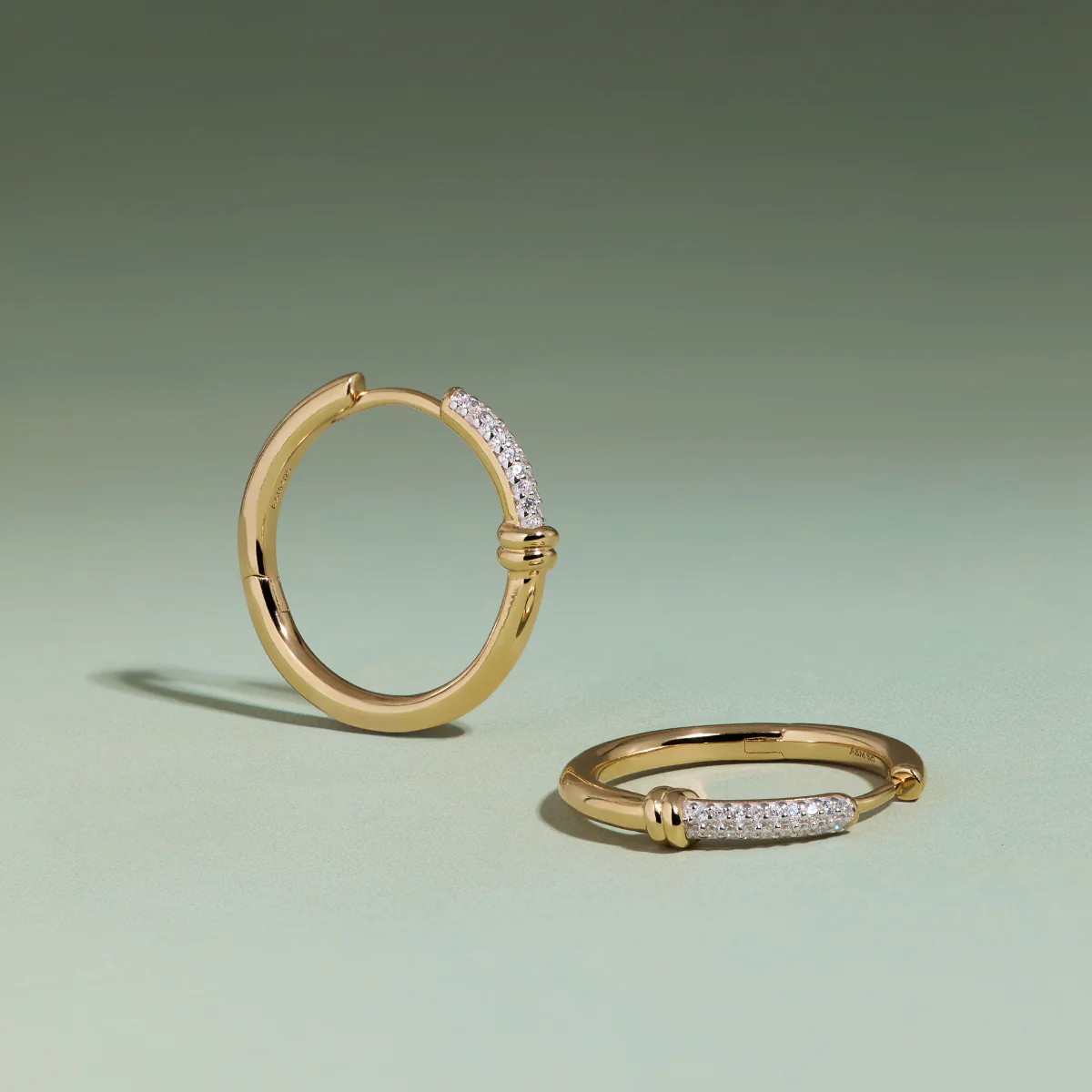 Pavé Knot Hoops in Gold - Image 4