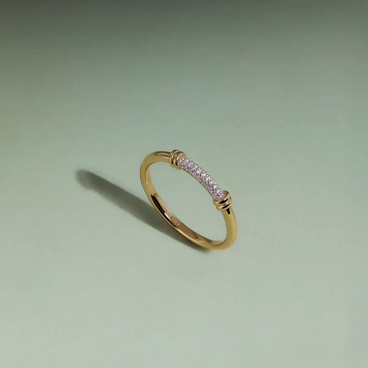 Pavé Knot Ring in Gold - Image 4
