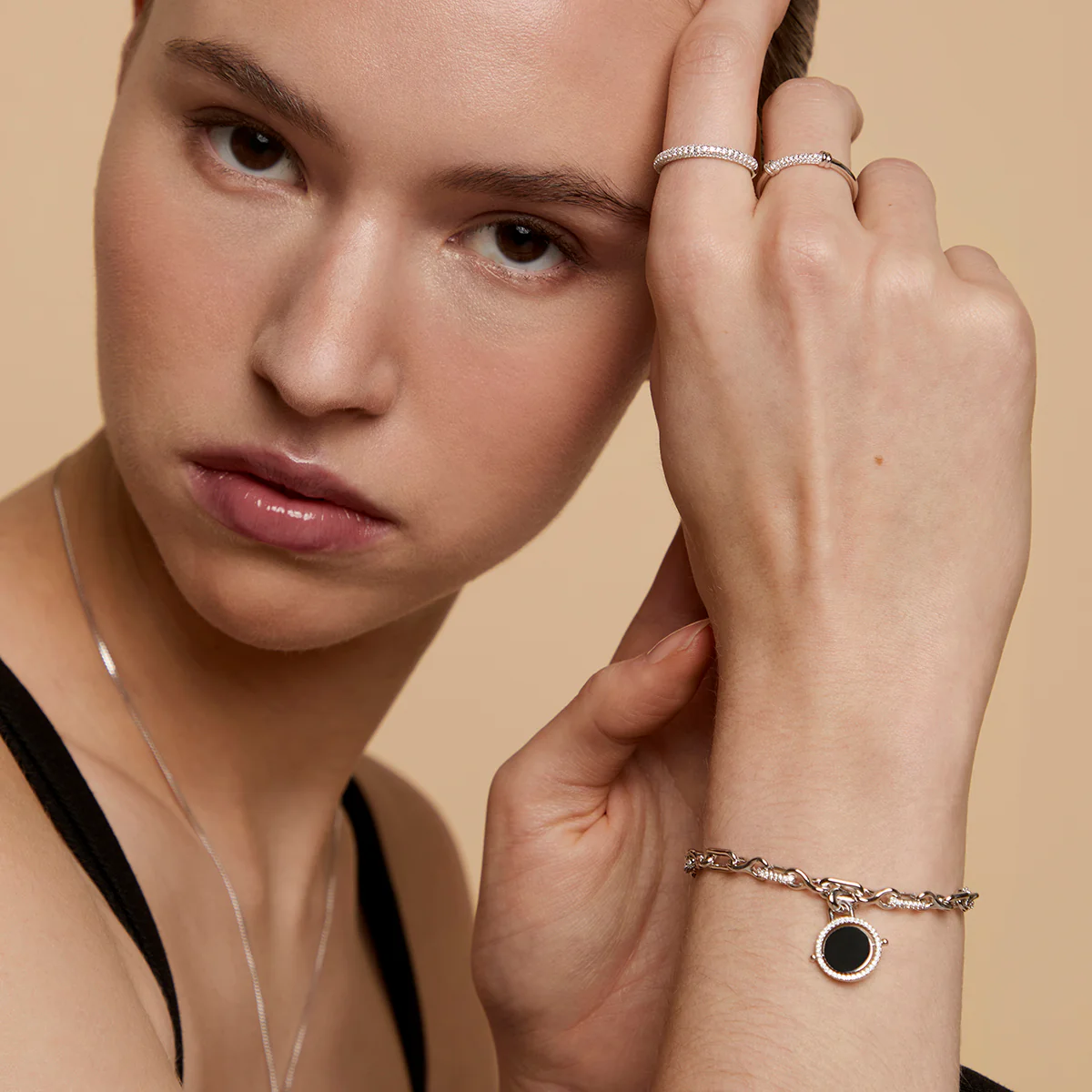 Pavé Knot Ring in Silver - Image 3