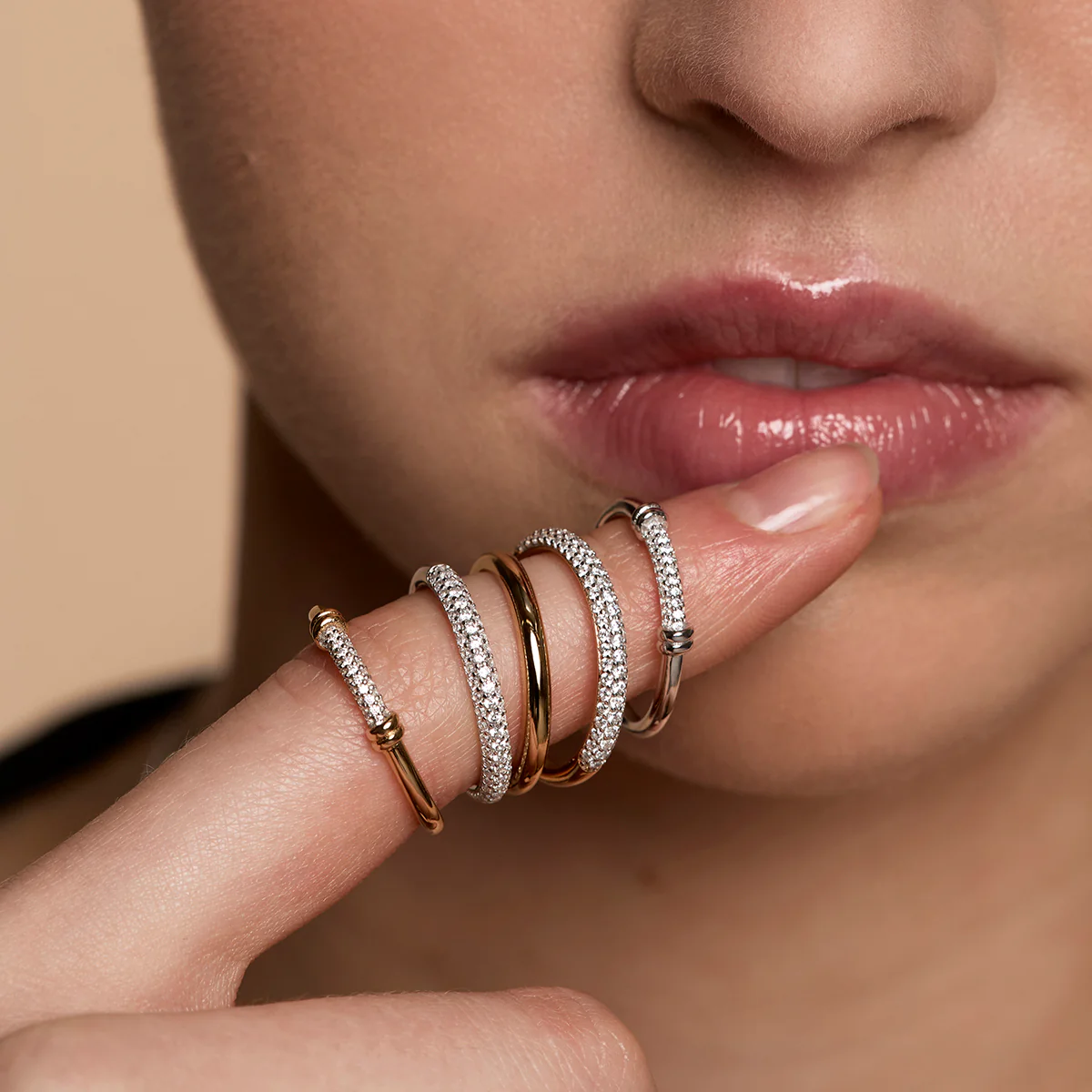 Pavé Knot Ring in Silver - Image 5