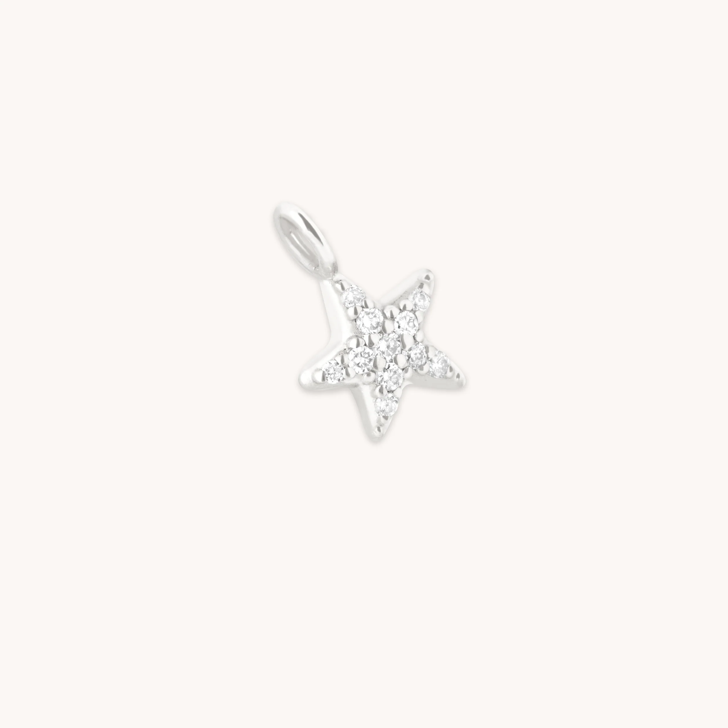 Pavé Star Charm 9k White Gold - Image 4