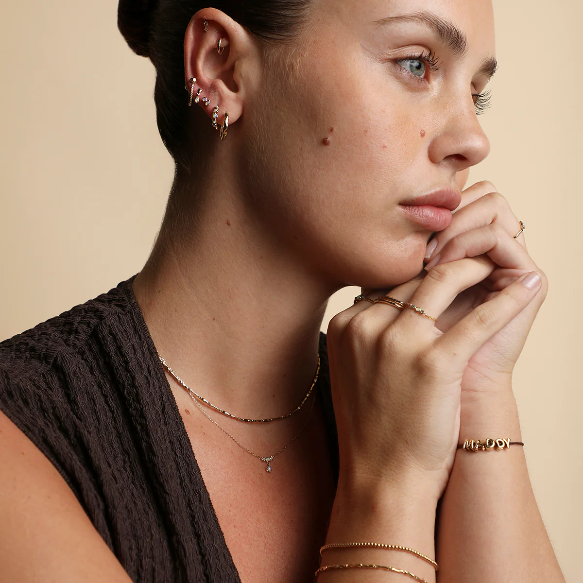 Pear Charm Hidden Helix in Solid Gold - Image 5