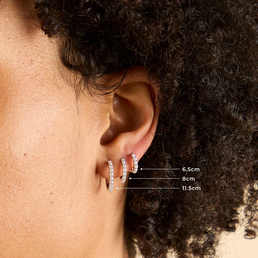 Pearl Single Hoop in Silver - Image 2
