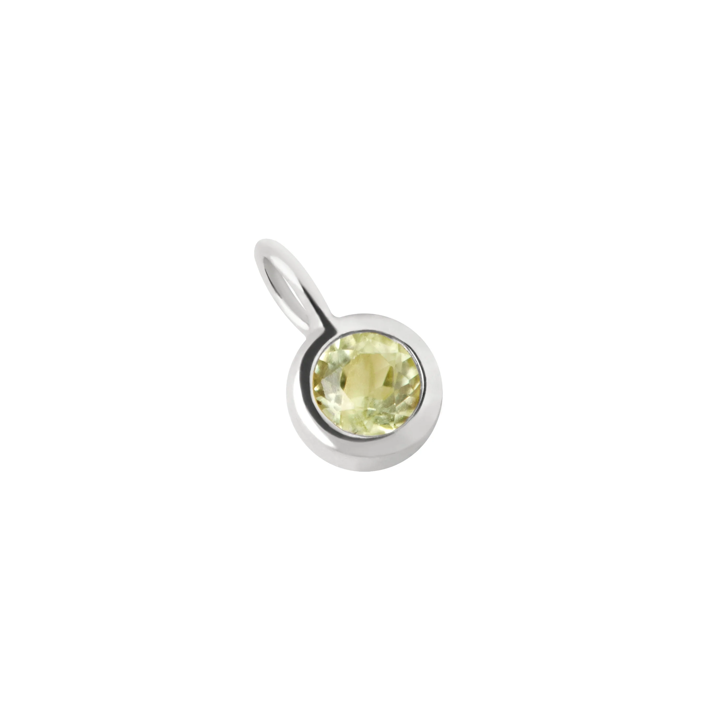 Peridot Affirmation Charm 9k White Gold - Image 3