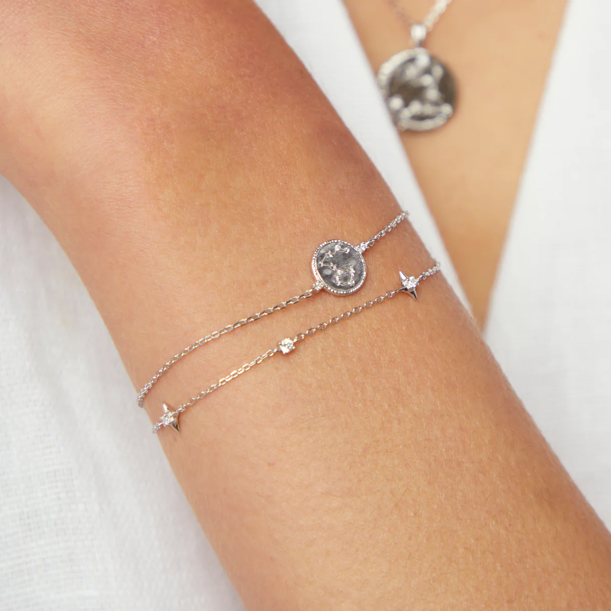 Pisces Zodiac Bracelet in Silver - Image 3