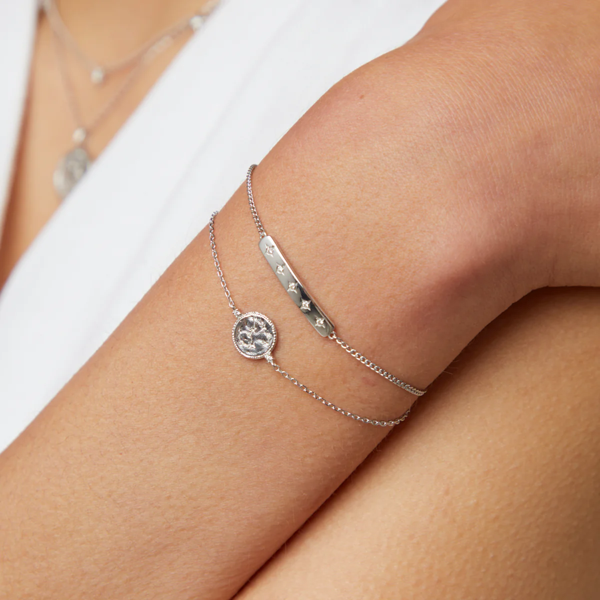 Pisces Zodiac Bracelet in Silver - Image 4