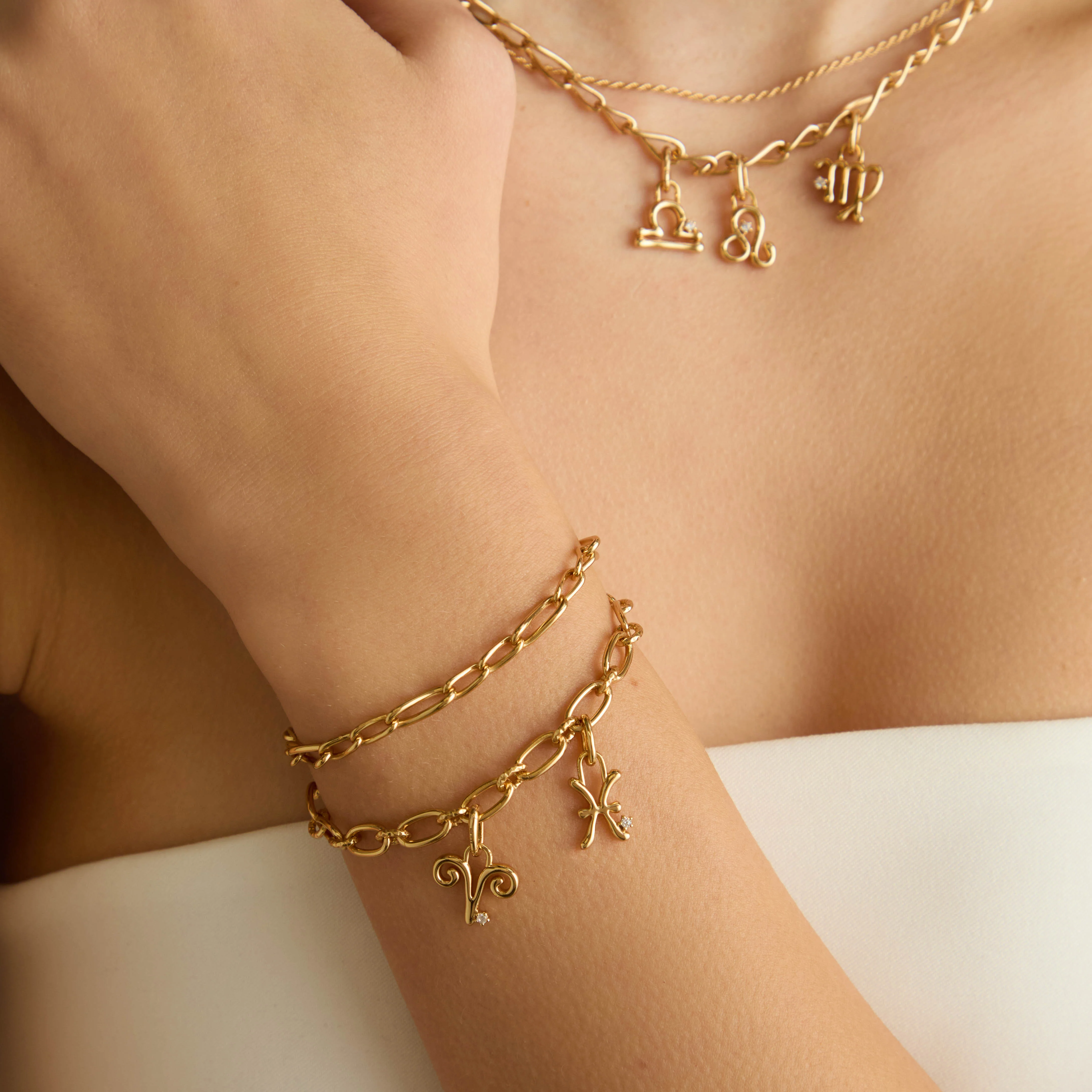 Pisces Zodiac Clip Charm in Gold - Image 3