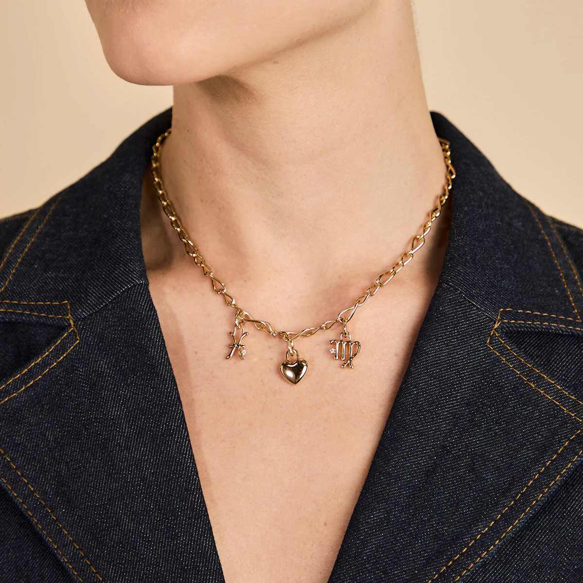 Pisces Zodiac Clip Charm in Gold - Image 4