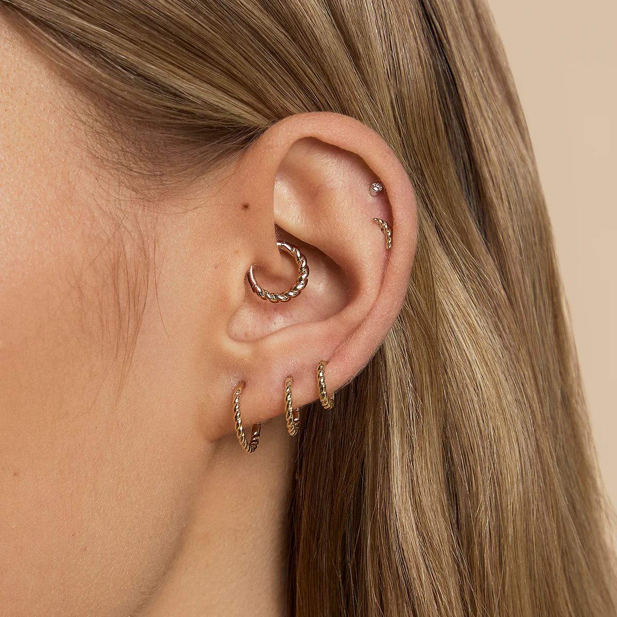 Rope Daith Ring in Solid Gold - Image 3