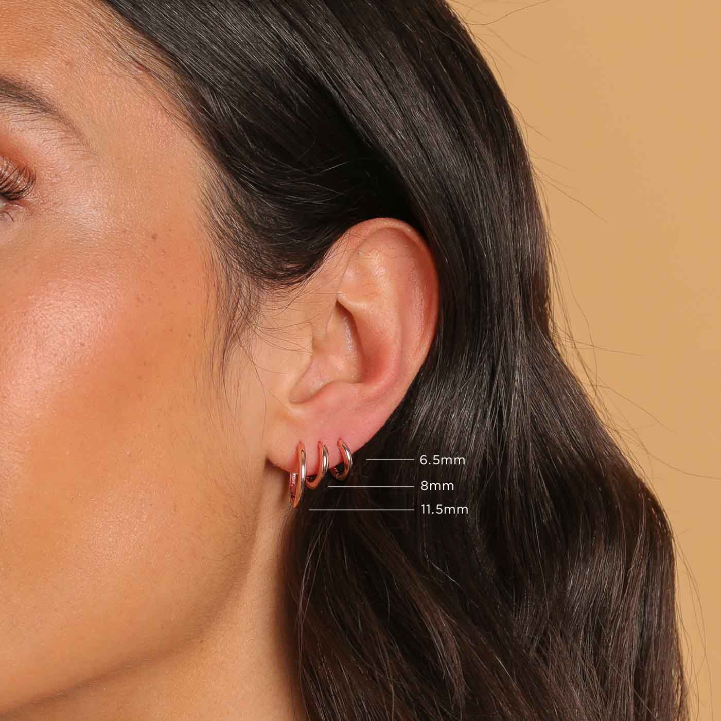 Essential 8mm Hoop in Rose Gold - Image 4