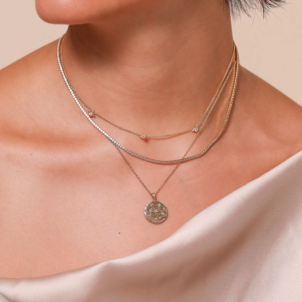Sagittarius Zodiac Pendant Necklace in Gold - Image 3