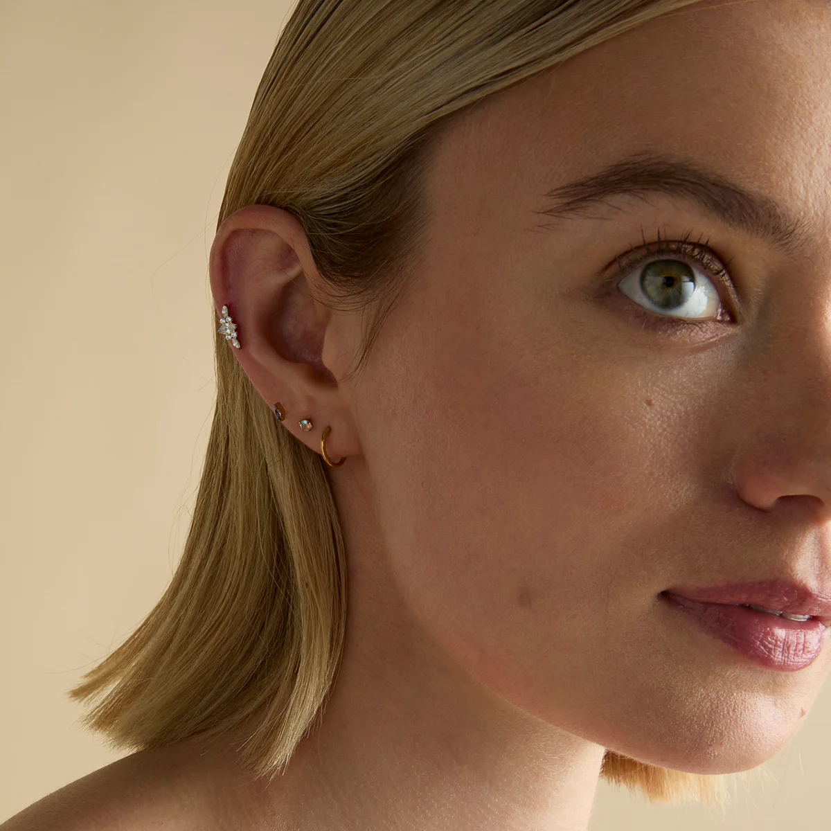 Seamless Titanium Piercing Hoop in Gold - Image 5