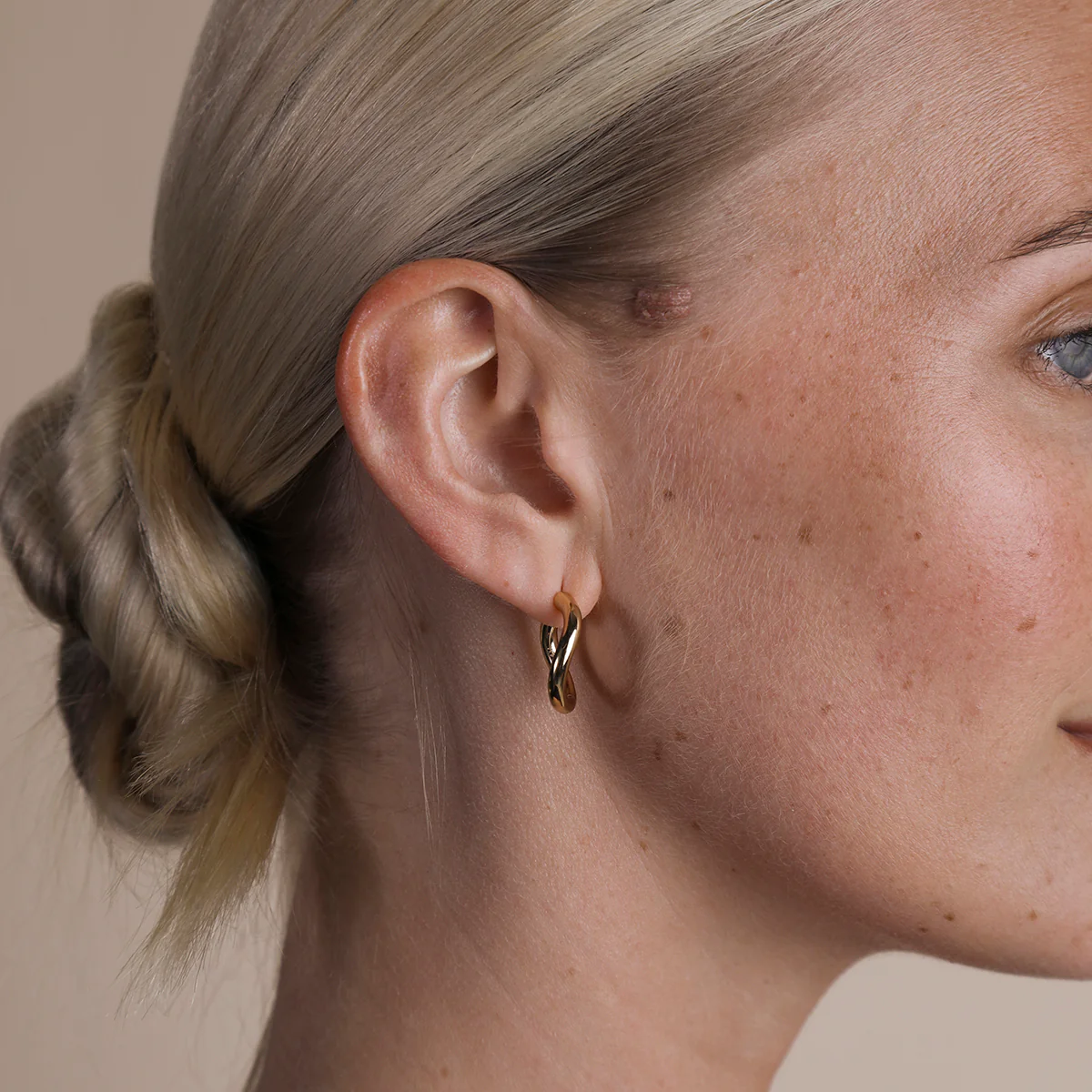 Serenity Pearl Charm Hoops in Gold - Image 5