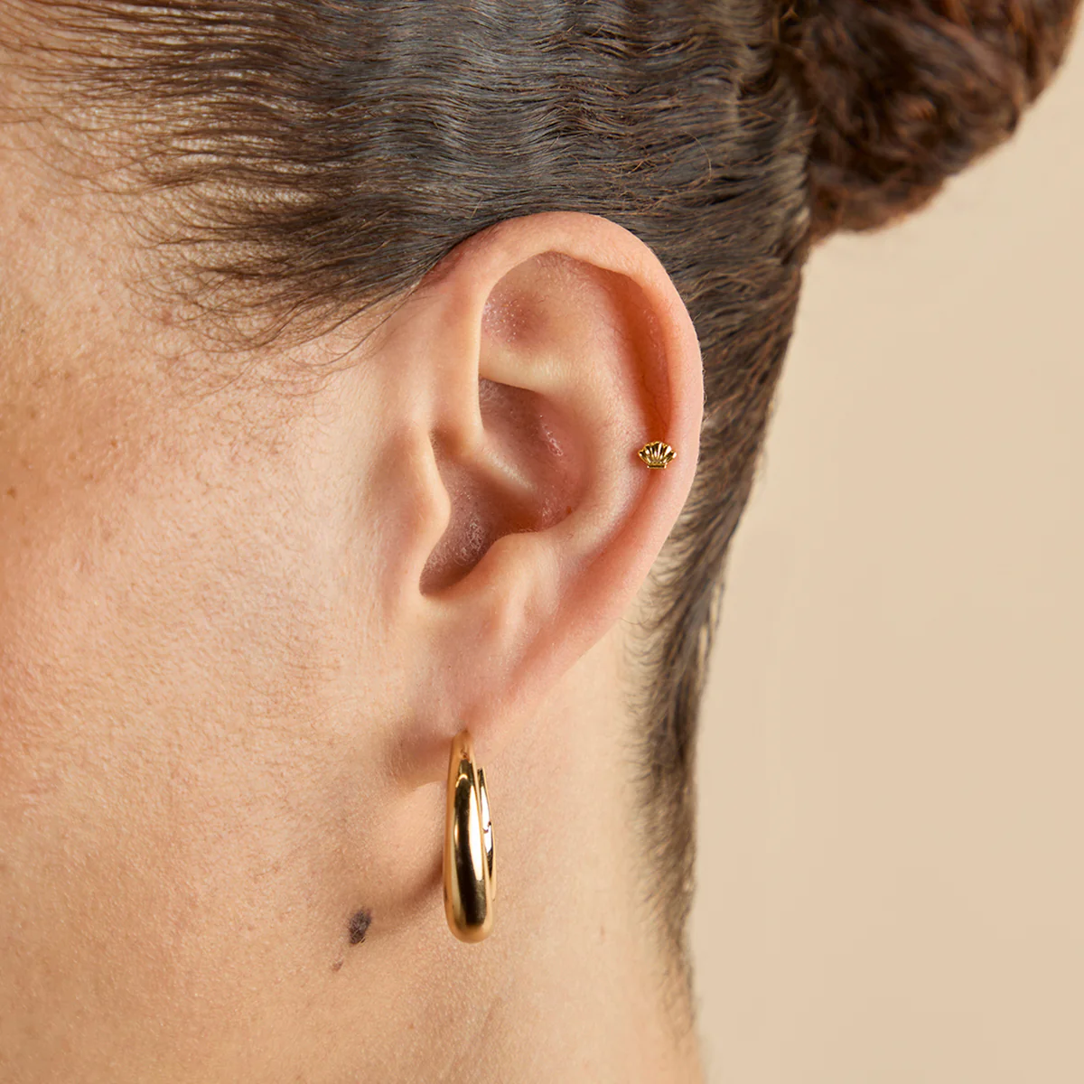 Shell Titanium Piercing Stud in Gold - Image 2