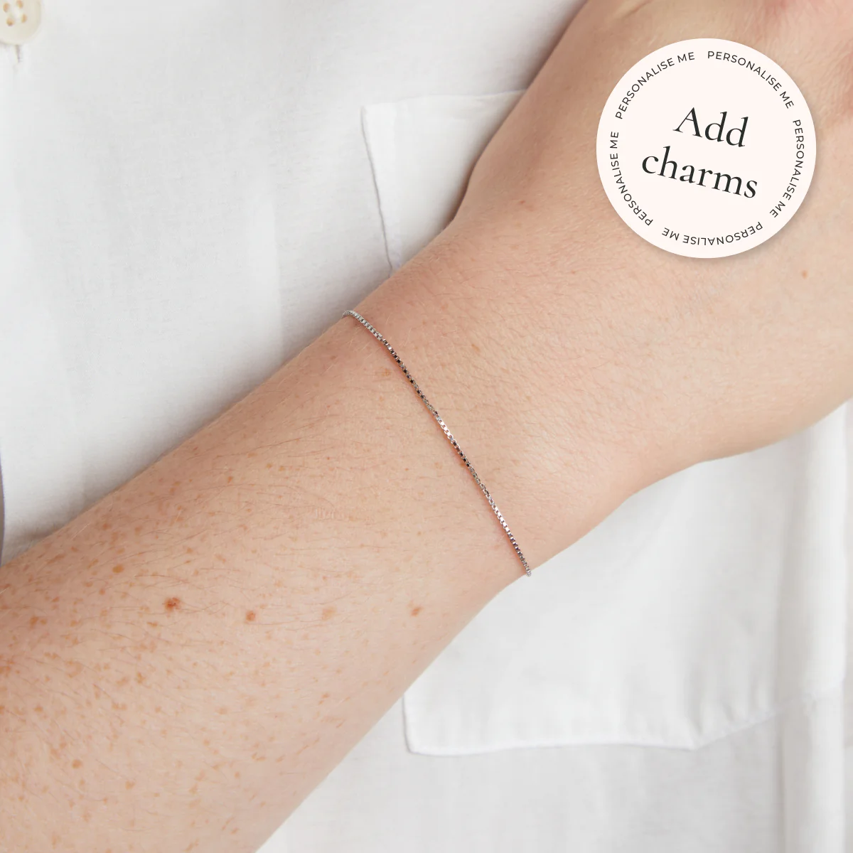Shoreditch Chain Bracelet in Solid White Gold - Image 2