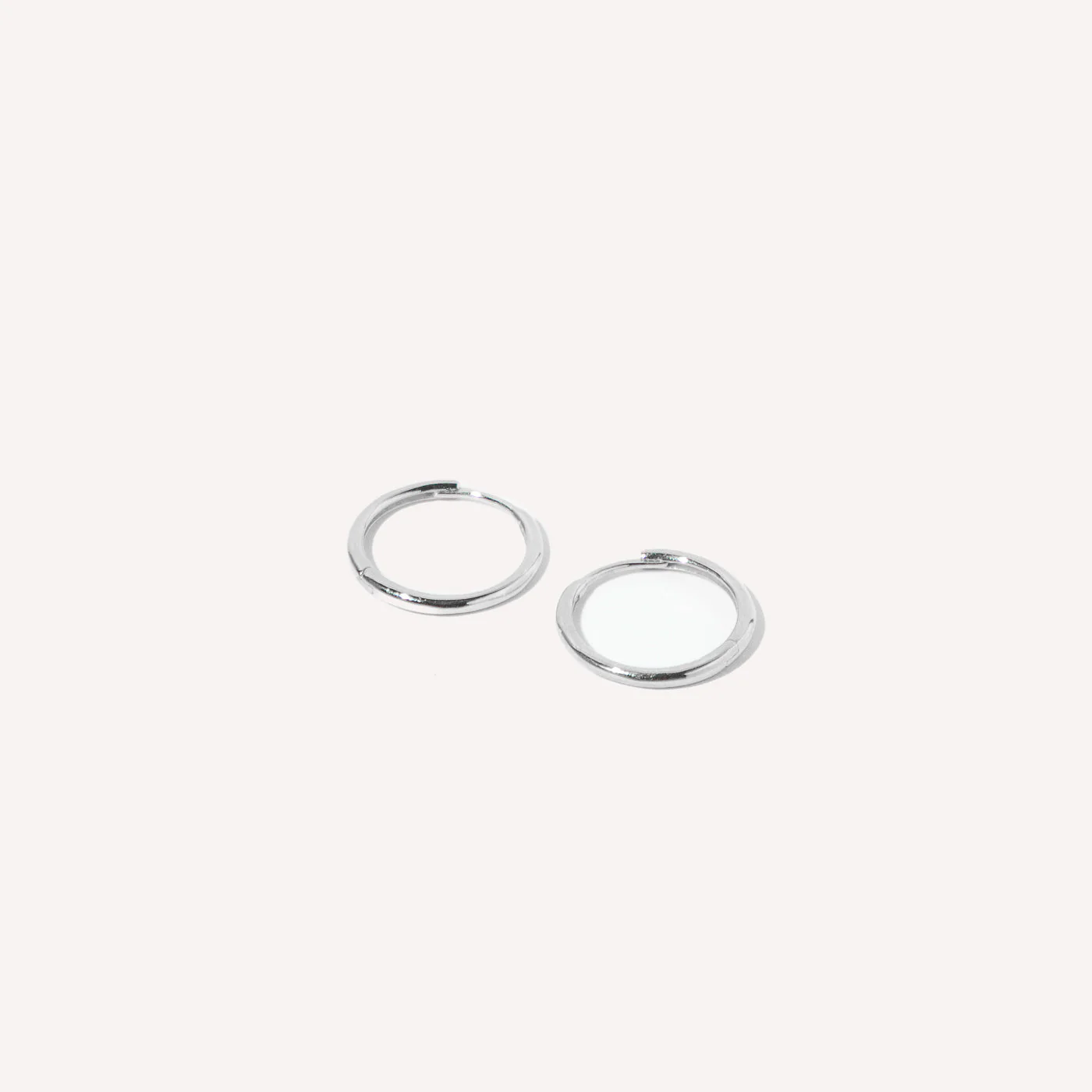Simple 12mm Hoops in Solid White Gold - Image 4