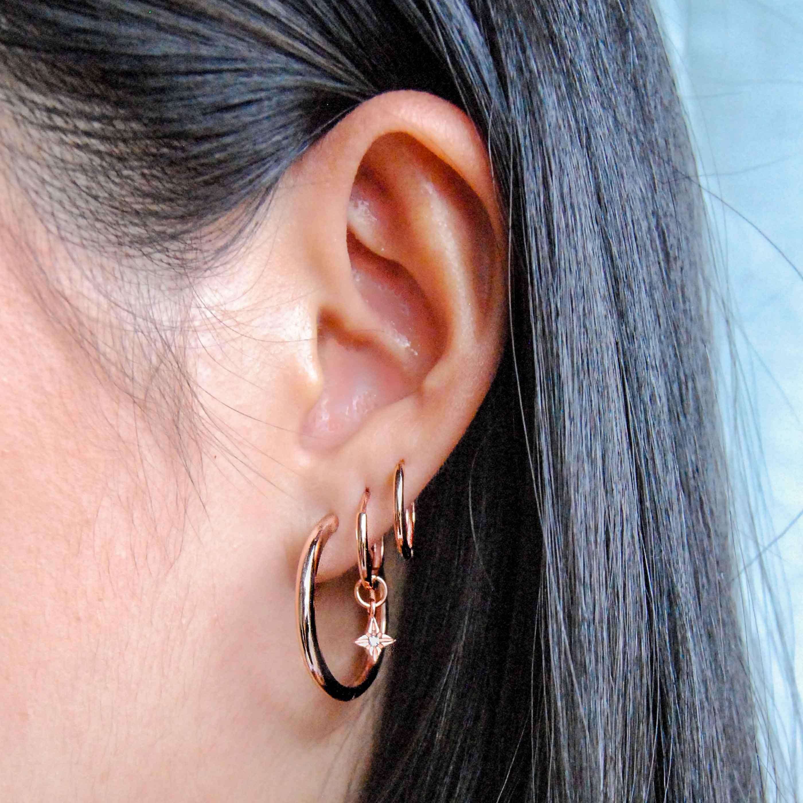 Essential Large Hoops in Rose Gold - Image 3