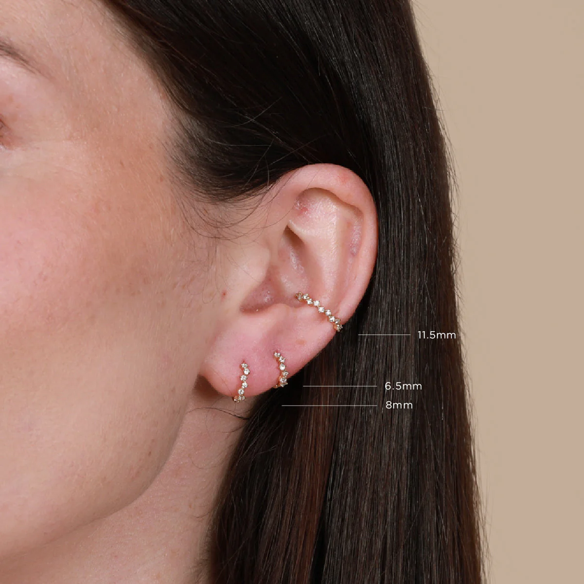 Cluster Hoop 11.5mm in Gold - Image 4