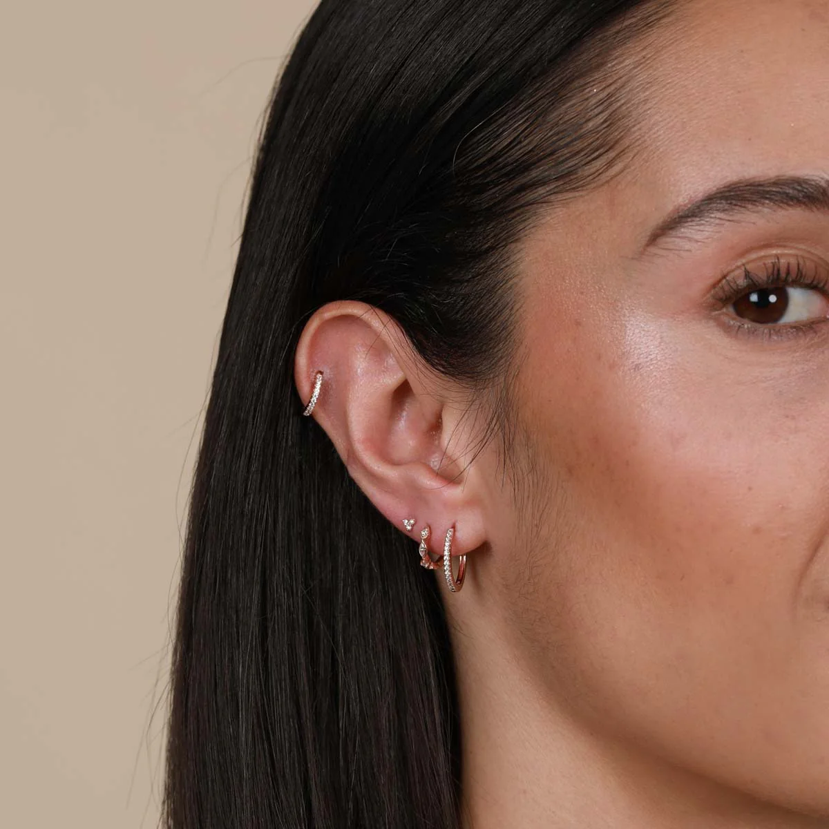 Jewelled Hoop in Rose Gold - Image 2