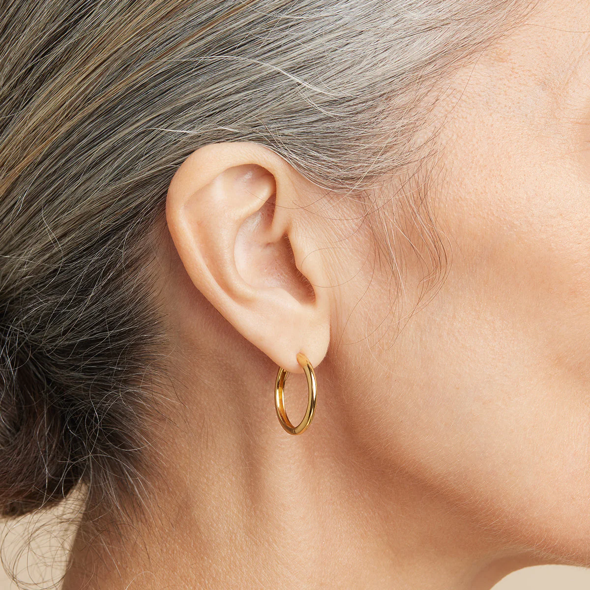 Essential Medium Hoops in Gold - Image 2
