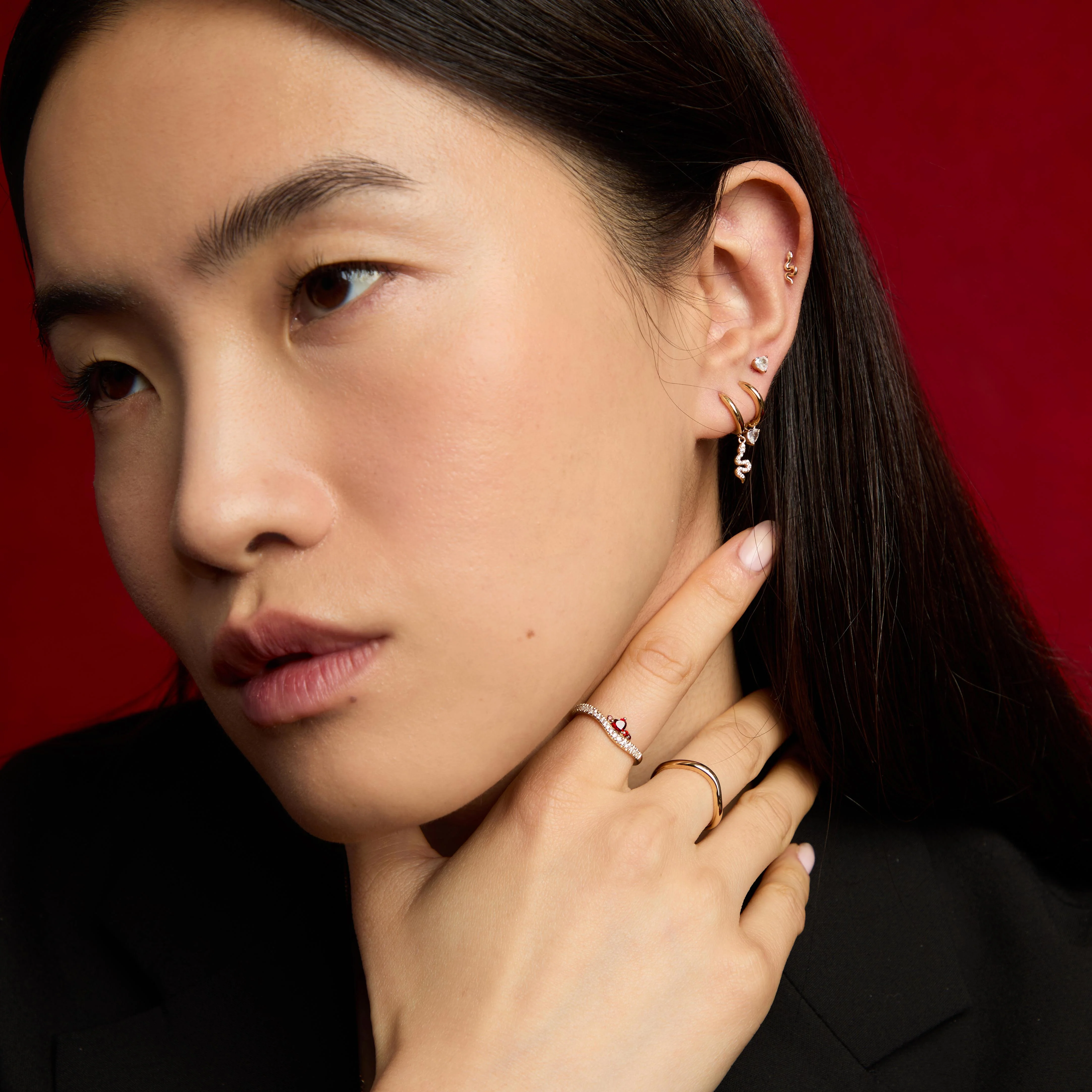 Snake Piercing Stud in Solid Gold - Image 6