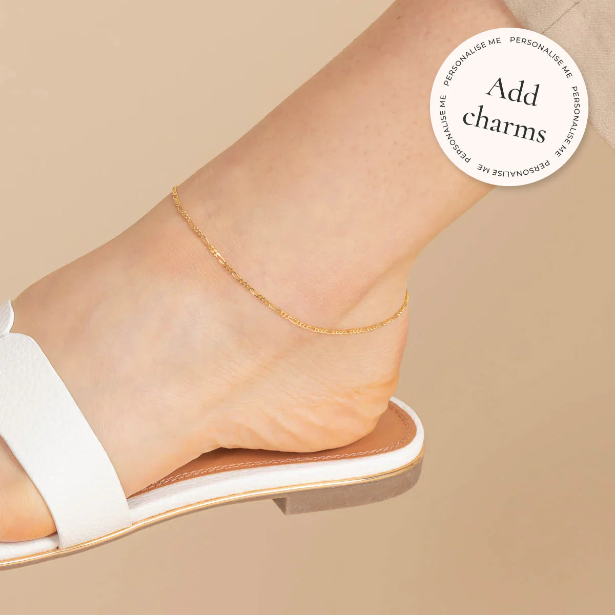Soho Story Chain Anklet in Solid Gold - Image 2