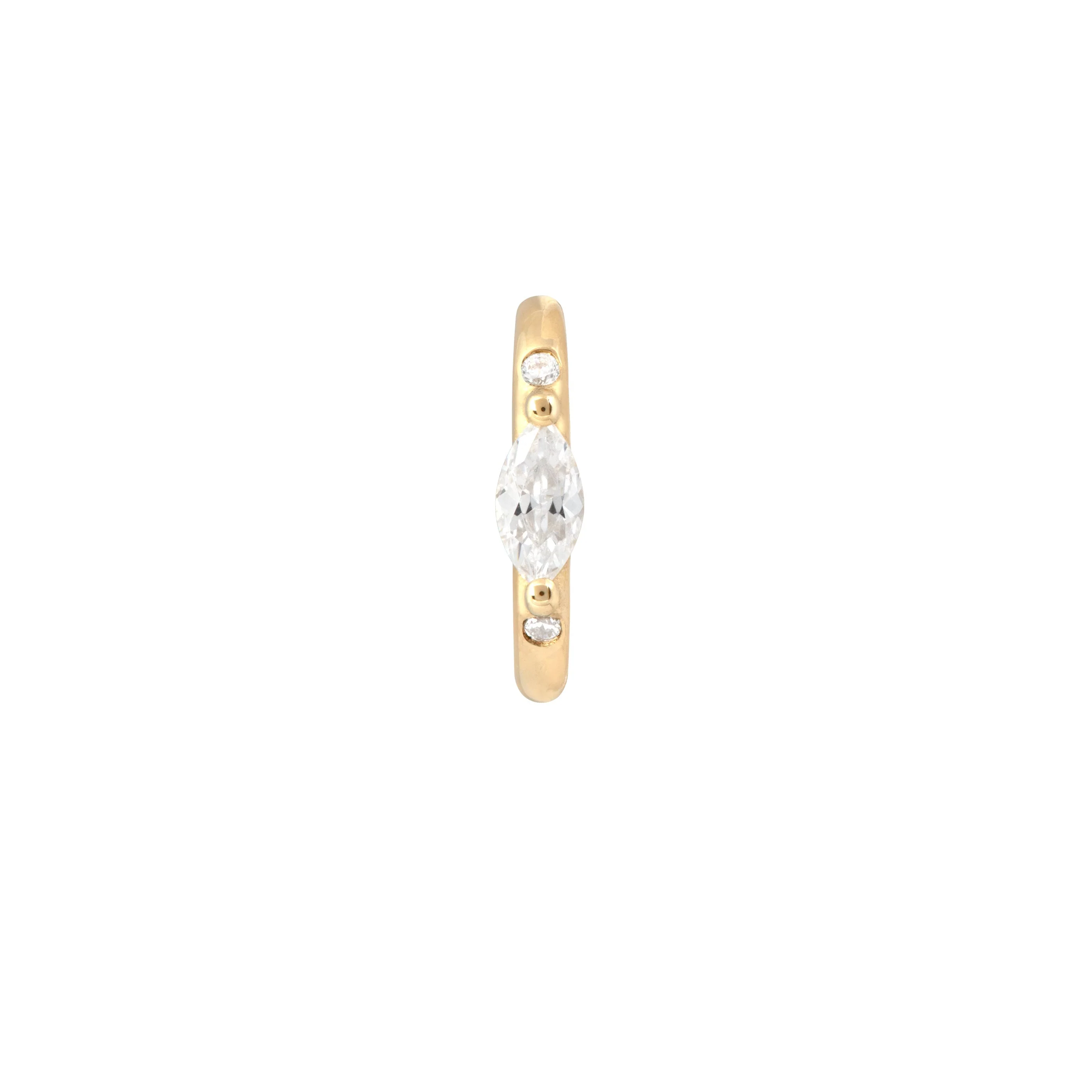 Solid Gold Marquise Piercing Hoop - Image 3