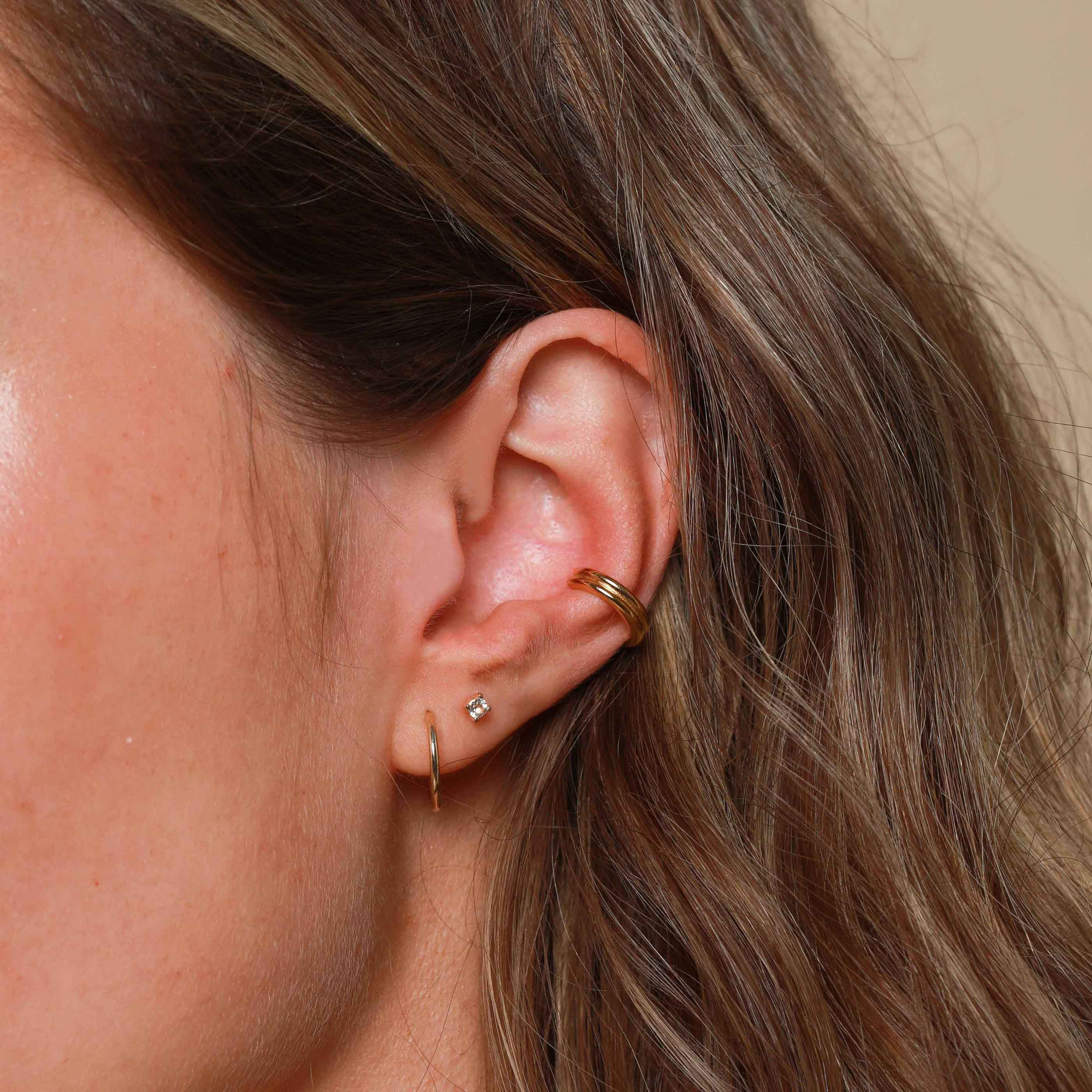 Topaz Stud Earrings in Solid Gold - Image 2