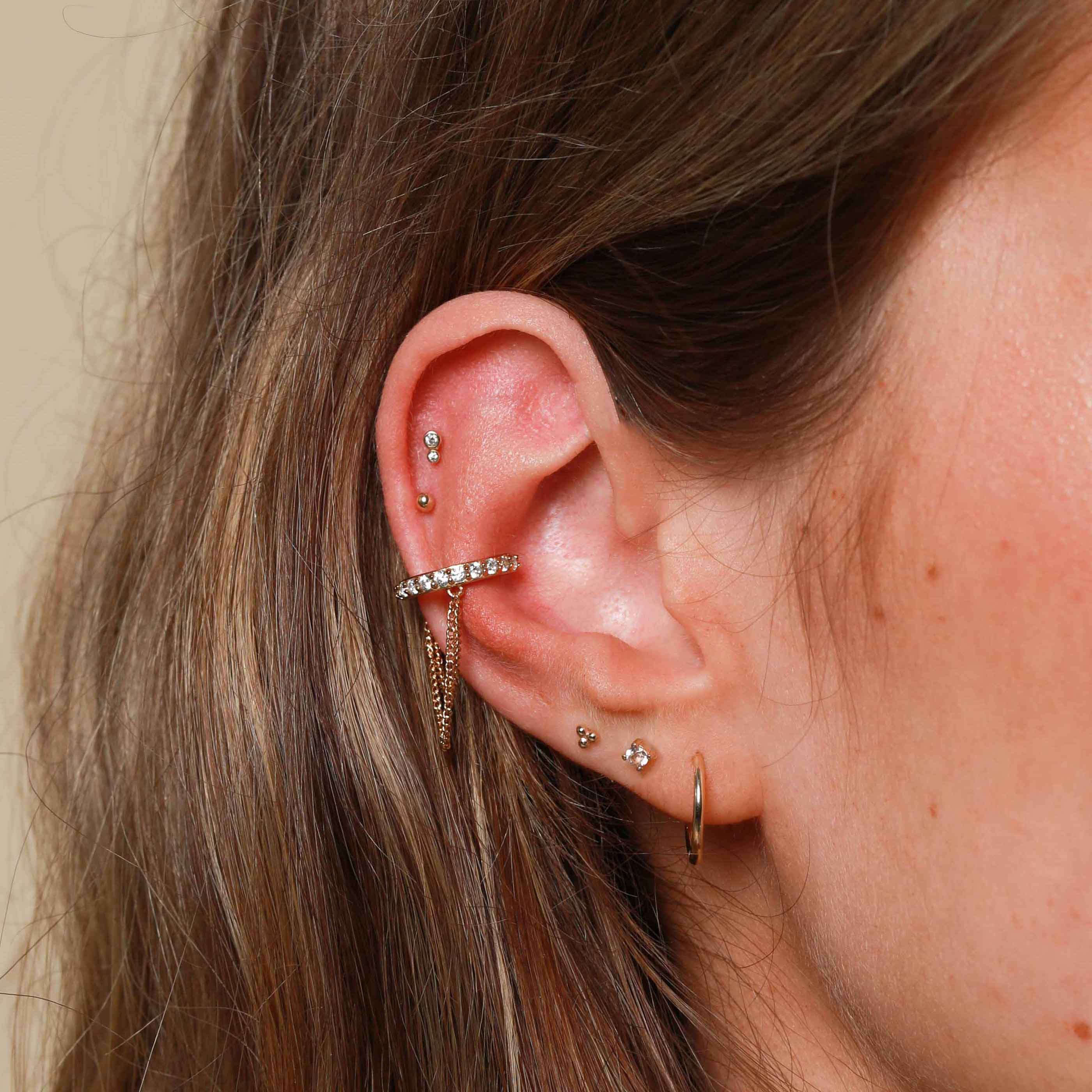 Topaz Stud Earrings in Solid Gold - Image 4