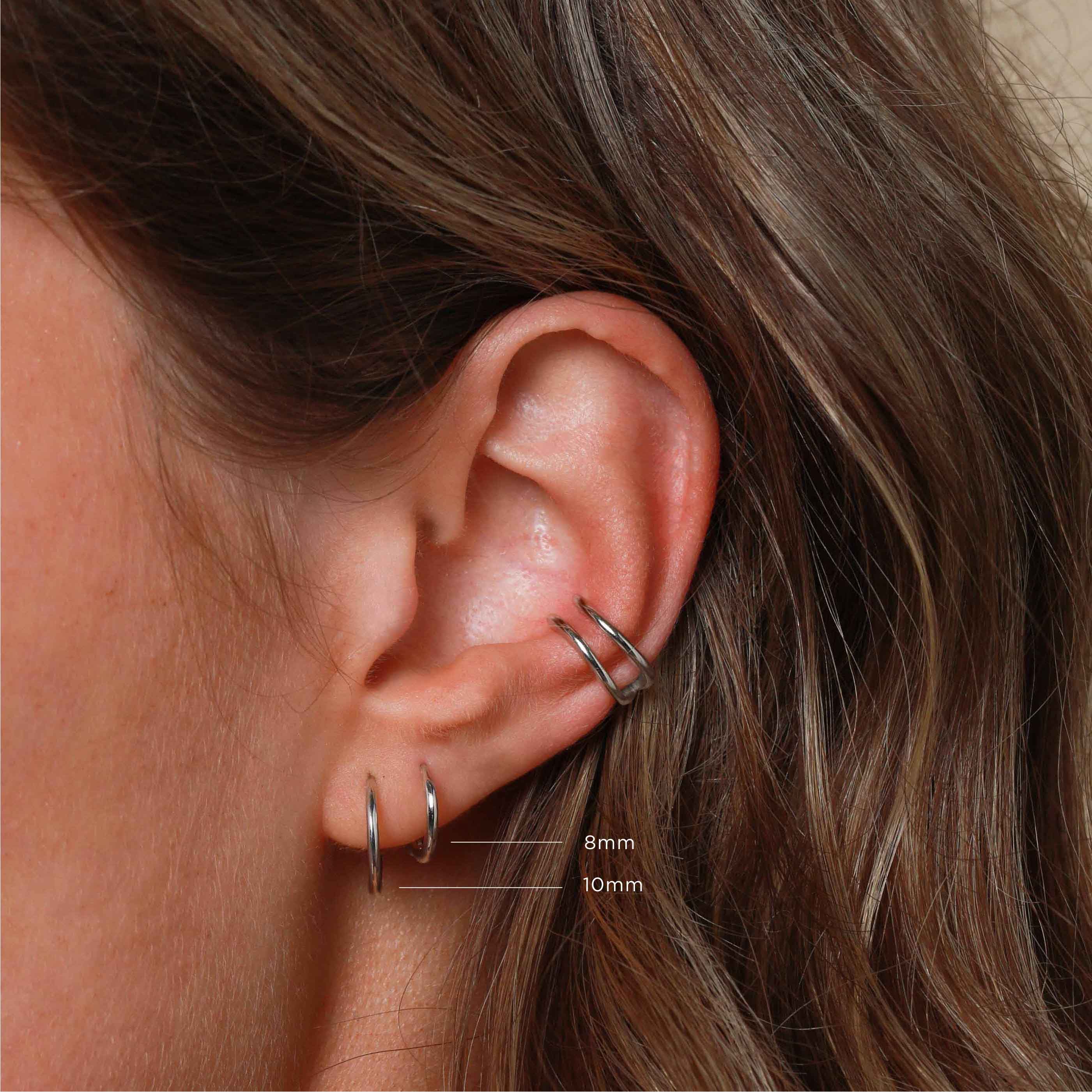 Simple Hoops in Solid White Gold - Image 5