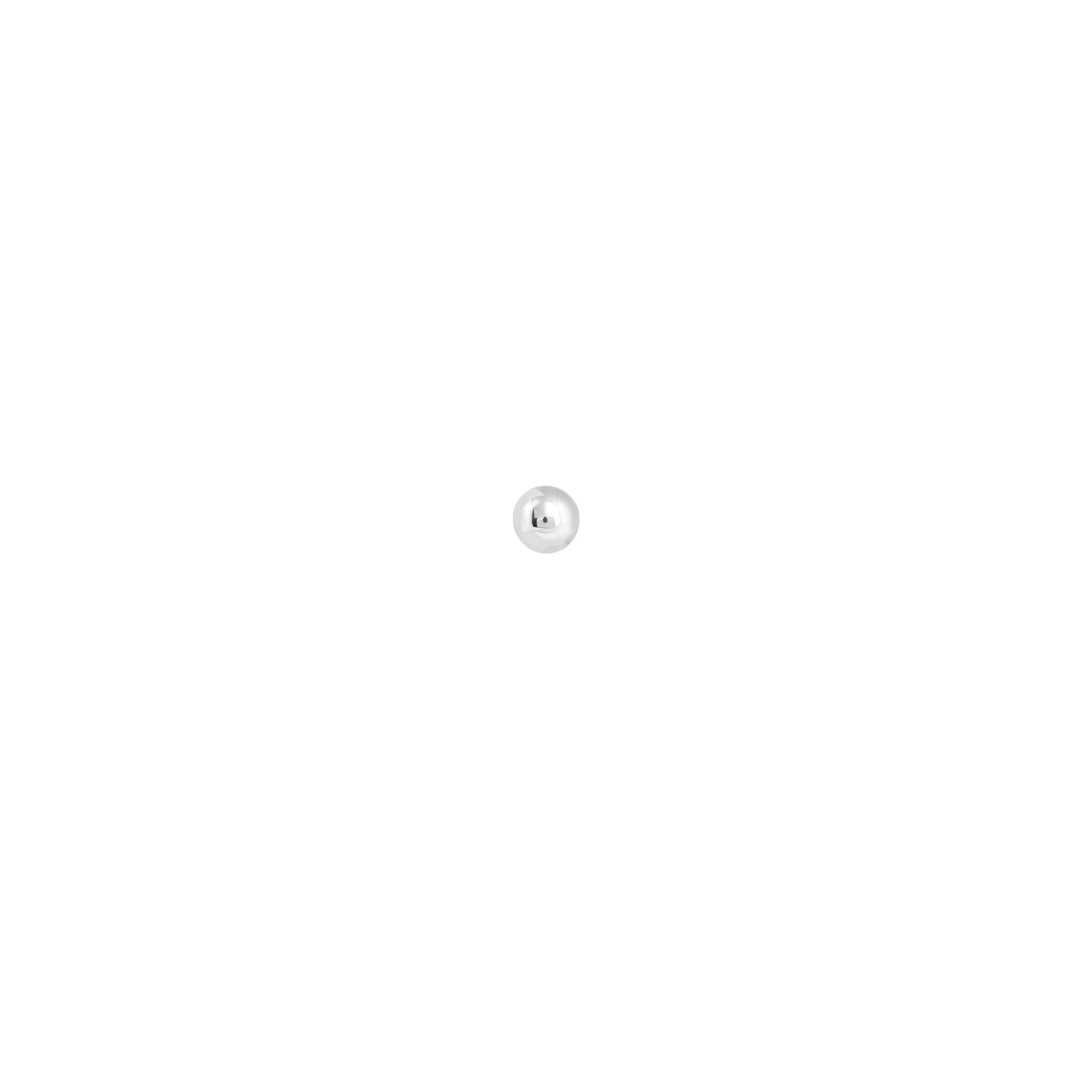 Solid White Gold Small Ball Piercing Stud - Image 3