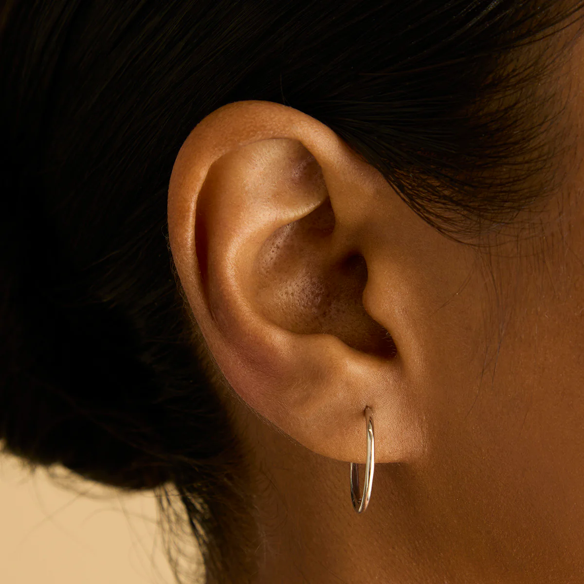Staple Hoops in Solid White Gold - Image 2