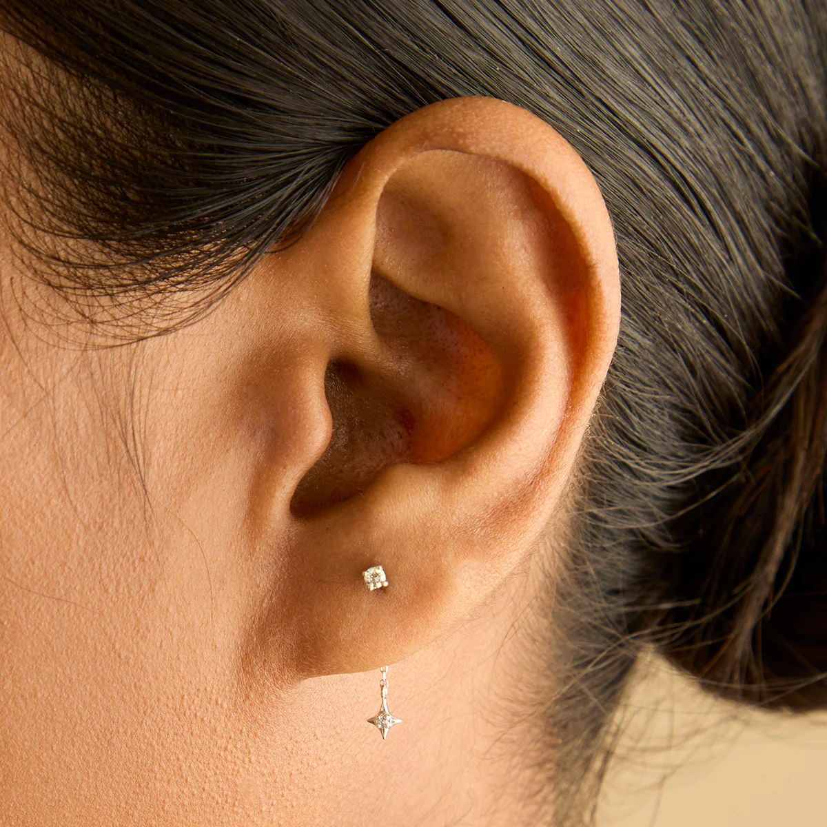 Star Ear Curation Chain™ in Solid White Gold - Image 2
