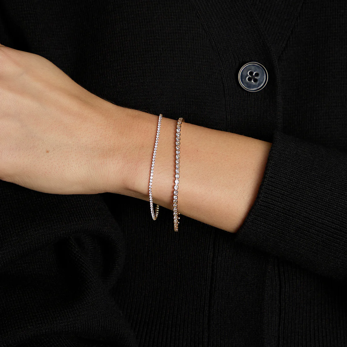 Tennis Bracelet Stacking Set in Gold - Image 2