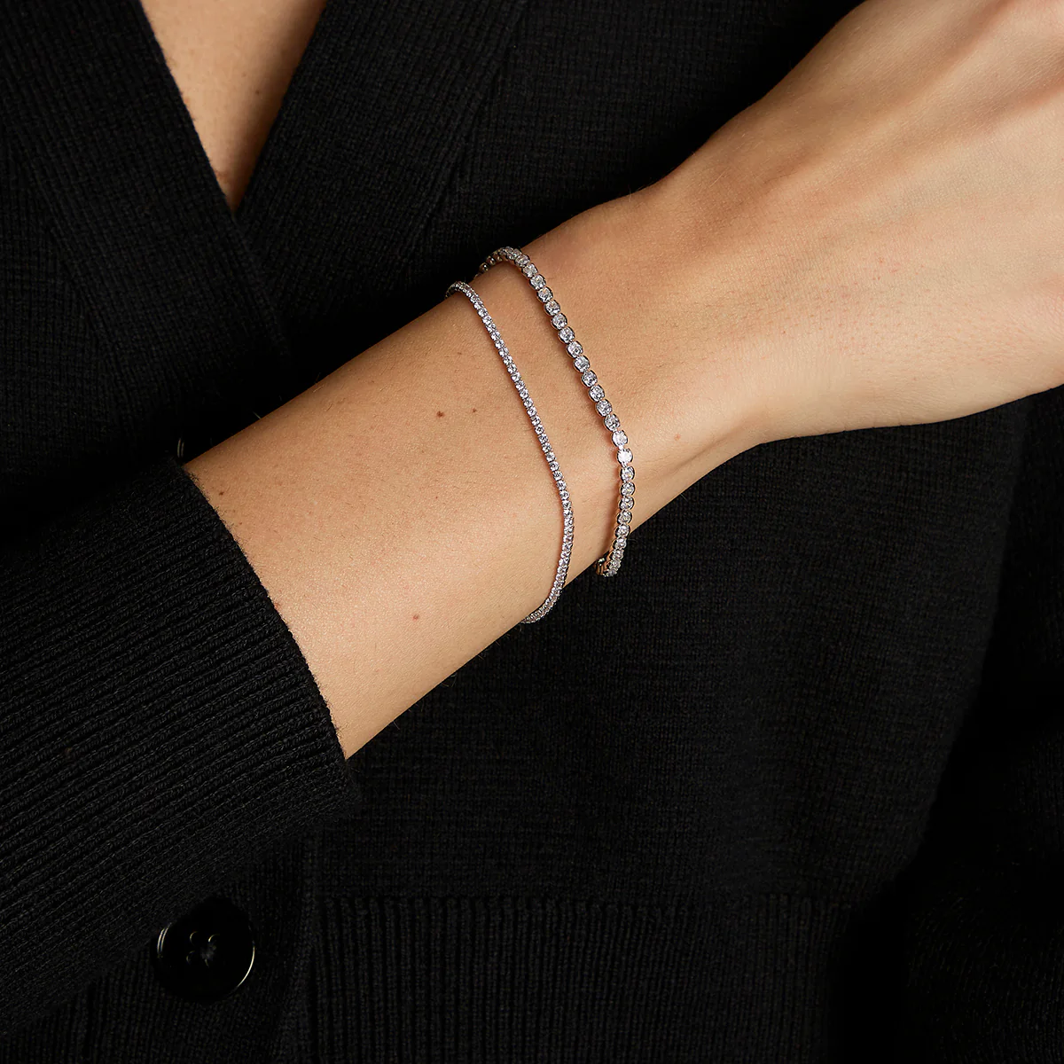 Tennis Bracelet Stacking Set in Silver - Image 2
