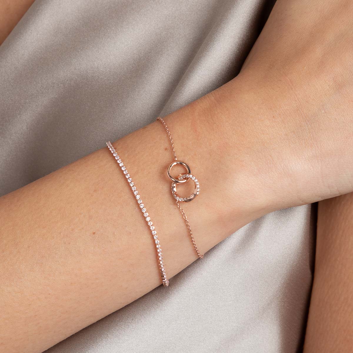 Tennis Chain Bracelet in Rose Gold - Image 3