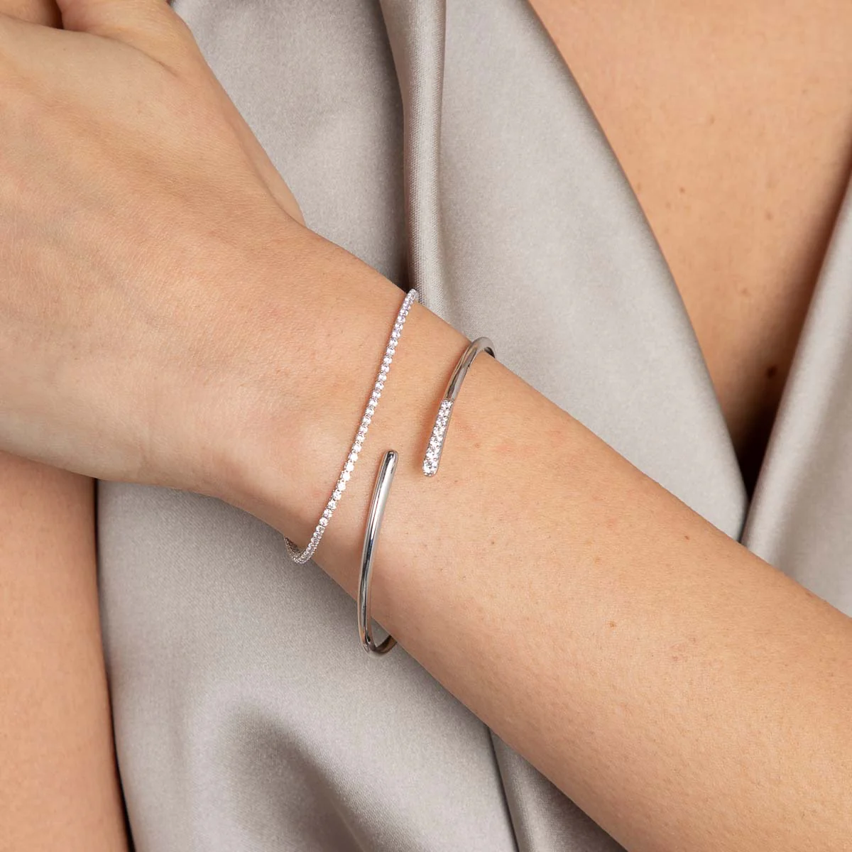 Tennis Chain Bracelet in Silver - Image 3