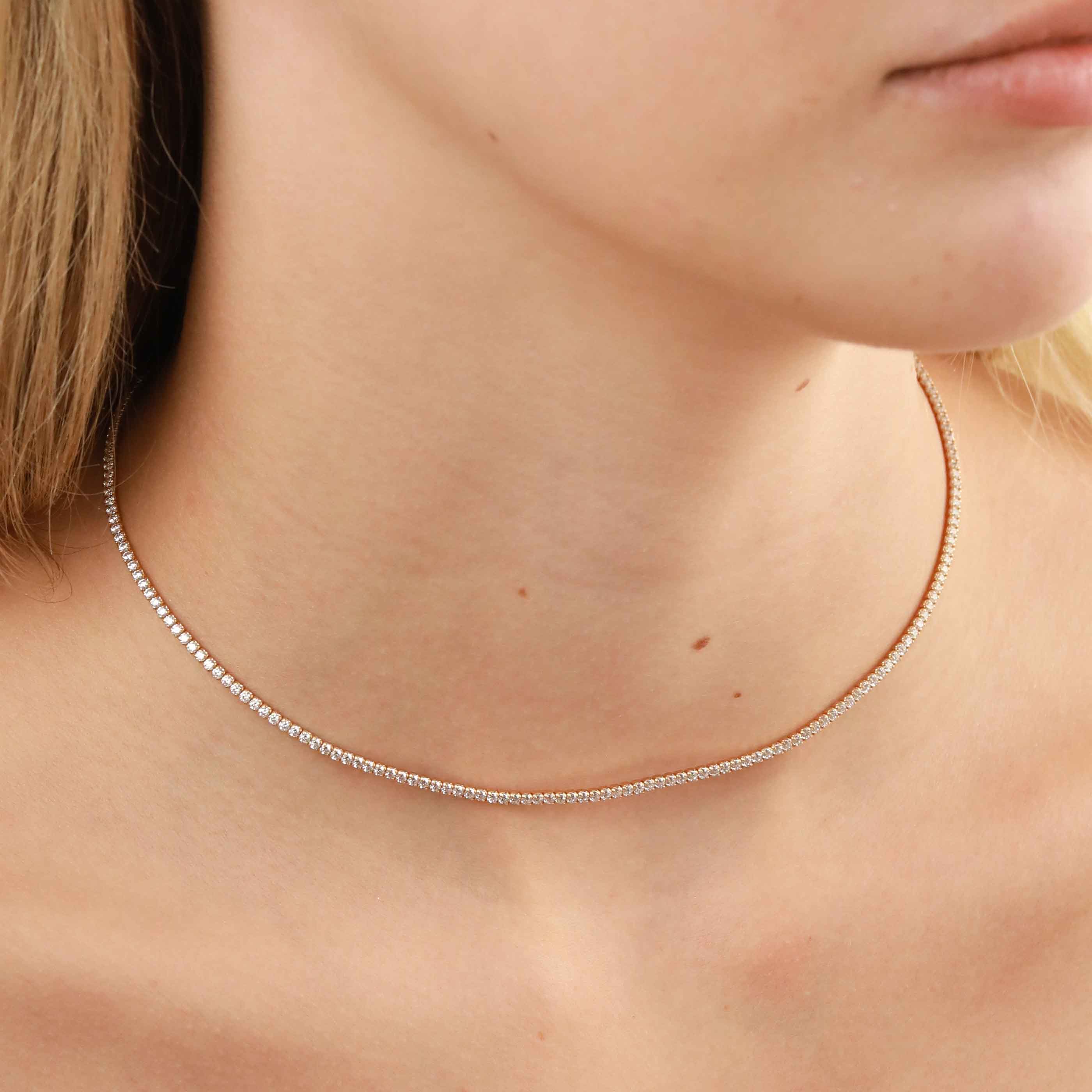 Tennis Chain Necklace in Gold - Image 5